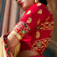 Fawn Brown Silk Saree With Designer Blouse
