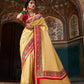 Fawn Brown Silk Saree With Designer Blouse