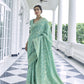 Sea Green Weaved Lucknowi Chikankari Saree