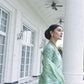 Sea Green Weaved Lucknowi Chikankari Saree