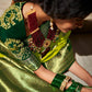 Moss Green Silk Saree With Designer Blouse