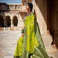 Moss Green Silk Saree With Designer Blouse