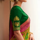 Mehandi Green & Purple Brasso Silk Saree With Embroidered Blouse