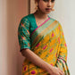 Macaroon Yellow Brasso Silk Saree With Embroidered Blouse