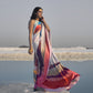 Color Burst Print Satin Crepe Silk Saree