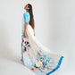 Pearl White Printed Satin Crepe Silk Saree