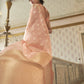 Salmon Peach Zari Woven Linen Saree