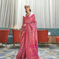 Bright Pink Kashmiri Weaved Jamewar Saree