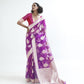 Dusky Purple Organza Silk Saree