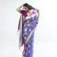 Blue Marguerite Organza Silk Saree