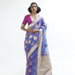 Blue Marguerite Organza Silk Saree