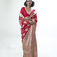 Crimson Red Organza Silk Saree