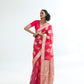 Crimson Red Organza Silk Saree