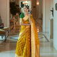 Sapphire Yellow Organza Silk Saree