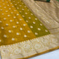 Sapphire Yellow Organza Silk Saree