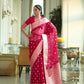 Tourmaline Red Organza Silk Saree