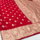 Tourmaline Red Organza Silk Saree