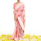 Lemonade Pink Floral Print Lucknowi Chikankari Saree