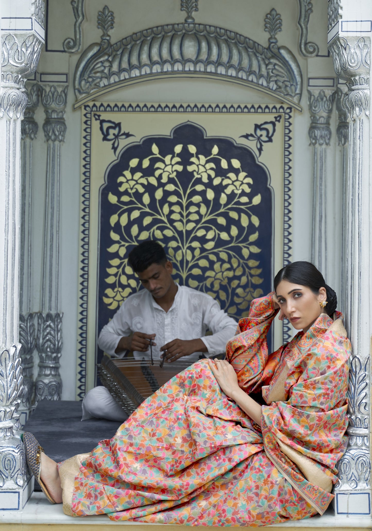 Chikoo Brown Kashmiri Kani Jamewar Saree