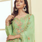 Seafoam Green Embroidered Straight Salwar Suit