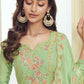 Seafoam Green Embroidered Straight Salwar Suit