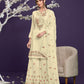 Lime Yellow Embroidered Georgette Sharara Set