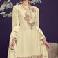 Lime Yellow Embroidered Georgette Sharara Set