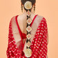 Bright Red Banarasi Handloom Silk Saree