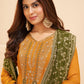 Apricot Yellow Embroidered Georgette Salwar Suit
