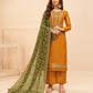 Apricot Yellow Embroidered Georgette Salwar Suit