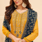 Mustard Yellow Embroidered Georgette Salwar Suit