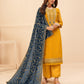 Mustard Yellow Embroidered Georgette Salwar Suit