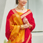 Red & Orange Handloom Cotton Saree