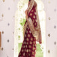 Falu Red Banarasi Silk Saree