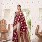 Falu Red Banarasi Silk Saree