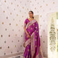 Dark Raspberry Banarasi Silk Saree
