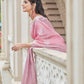 Bubblegum Pink Zari Woven Linen Silk Saree
