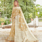 Fawn Brown Zari Woven Linen Silk Saree