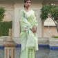 Mint Green Brocade Woven Linen Silk Saree