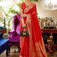 Ruby Red Banarasi Soft Silk Saree