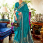 Cerulean Blue Banarasi Soft Silk Saree