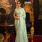Fern Green Satin Silk Saree
