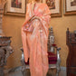 Pewter Peach Woven Zari Silk Saree