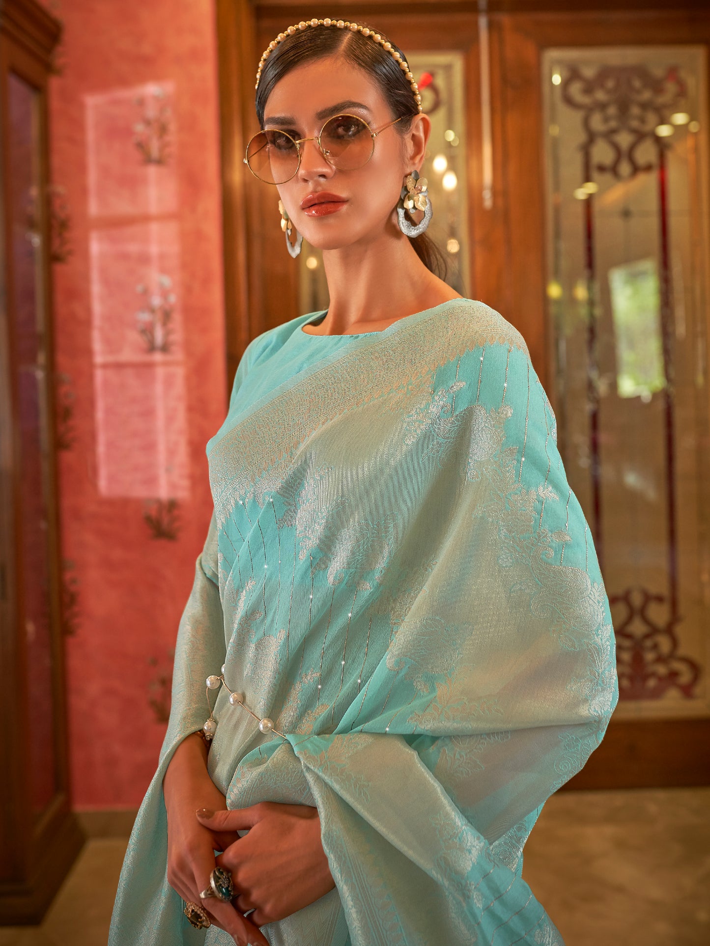 Summer Green Woven Zari Silk Saree