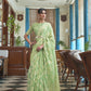 Dark Sea Green Weaved Lucknowi Chikankari Saree