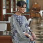 Mid Grey Weaved Lucknowi Chikankari Saree
