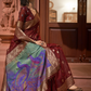 Falu Red Banarasi Silk Saree with Printed Paithani Pallu