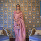 Mauve Brocade Woven Handloom Kanjivaram Silk Saree