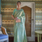 Seafoam Green Brocade Woven Handloom Kanjivaram Silk Saree