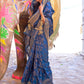 Lapis Blue Banarasi Handloom Soft Silk Saree